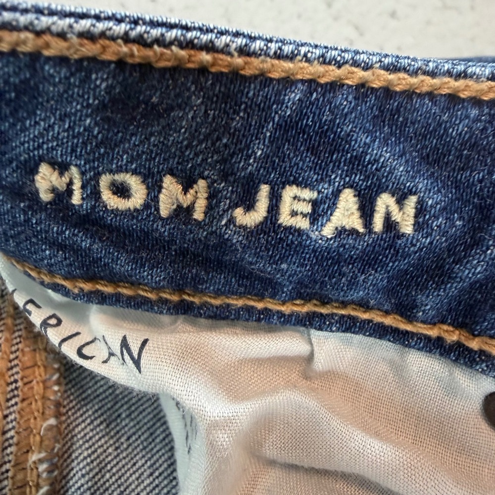 American Eagle Mom Jeans Womens 8R High Rise Medium Wash Stretch‎ Denim - Picture 5 of 11